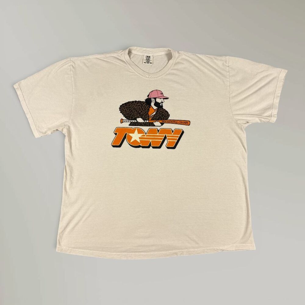 Tennessee Volunteers Tony Vitello  2024 National Champs T-Shirt Cream Size 3XL